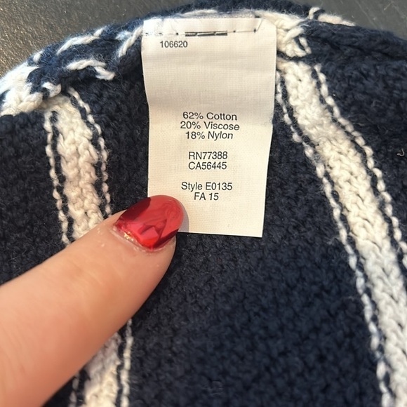 Madewell Chronicle Pullover Sweater in Navy Stripe Size Medium - Picture 6 of 7